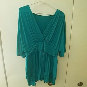 Turquoise flowy top